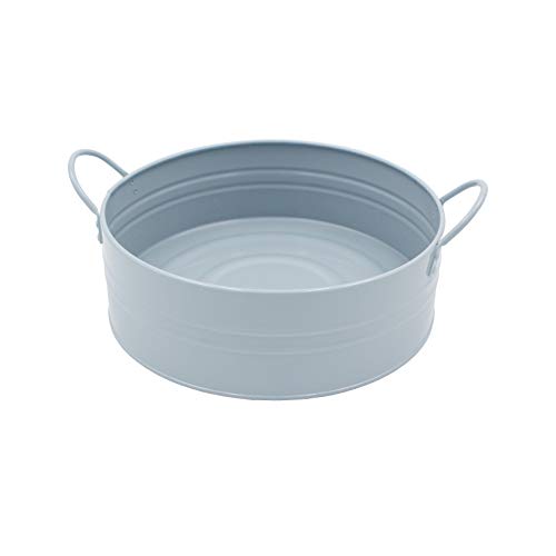 Kiddison Metal Basin with Handles Montessori 9.84" Practical Life Wash Basin for Water Work (Blue Ash)