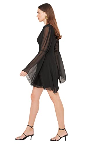 Trendyol Abito Dettagliato Dress, Nero, 48 Donna