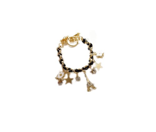 BestDealUSA New Black Fashion Golden Leopard Grain Peach Heart Bracelet
