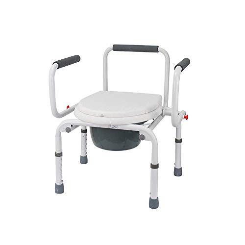 Silla de ducha con ruedas, propulsada por asistentes, silla de baño acolchada para personas mayores, discapacitados y usuarios discapacitados, inodoro para uso en el baño junto a la cama, cómoda móvil