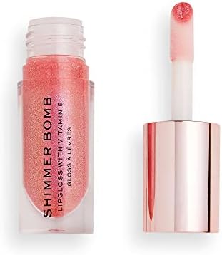 Revolution Shimmer Bomb Lip Gloss, Lip Tint Infused With Vitamin E, Shimmery Finish, Comes In 6 Colors, Daydream