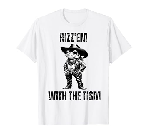 Meme Autistic Frog Funny Rizz Em With The Tism White Shirt for Autistic Individuals and Autism Supporters