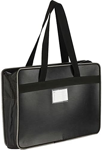 Classik LC A3 (Bigger Size) | Faux Leather (PP) Portfolio Bag (50.5 * 35.5 cm) (Approx Double The Size of photocopy Paper Size) | for Artists, Architects, Designers | Black Color (Pack of 1)