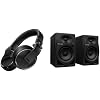 Pioneer DJ HDJ-X5 Headphones and DM-40D 4 Monitor Speaker Bundle