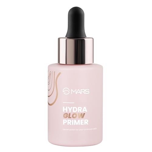 Image of MARS Hydra Glow Primer for Face Makeup (30ml) | Nourishes Skin with Hyaluronic Acid, Argan oil, Aloe vera Extract & Chamomile Water | Subtle Radiance | Dewy Base & Moisturization