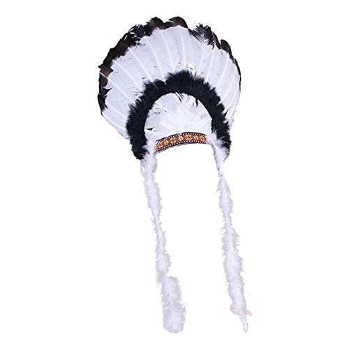 Dickly Indianer-Federkopfschmuck in Bordeaux- im Boho-Stil, Kostüm-Accessoire für Karneval, Halloween, Mottopartys und Bühnenauftritte Dickly Indianer-Federkopfschmuck in Bordeaux- im Boho-Stil, Kostüm-Accessoire für Karneval, Halloween, Mottopartys und Bühnenauftritte