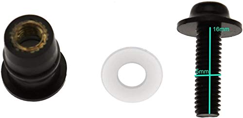 10 Stück Schrauben Gummimutter Motorrad Windschutzscheibenschrauben Mutter M5 Schraube Feste Schraube