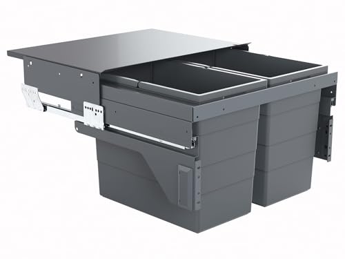 Hailo Cubo de basura 361084, 2 unidades de 28 litros, para armario de 60 cm de ancho, color antracita