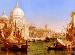 Peinture à l'huile A View Along The Grand Canal Henry Courtney Selous 20x24