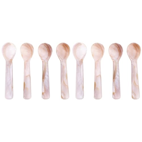 Cucharas De Conchas Naturales Polarizadas Para Café Y Postres, Juego De 8 Piezas, Diseño Único Y Ligero, Ideal Para Servir Postres Y Mezclar Cócteles