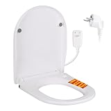 Intelligenter Smart Toilettensitz WC Bidet, Intelligenter Toilettendeckel mit Absenkautomatik, Toilette Dusche Bidet Beheizter Sitz, 3 Temperatureinstellungen, Temperaturanzeige, Nachtlicht, U-Type