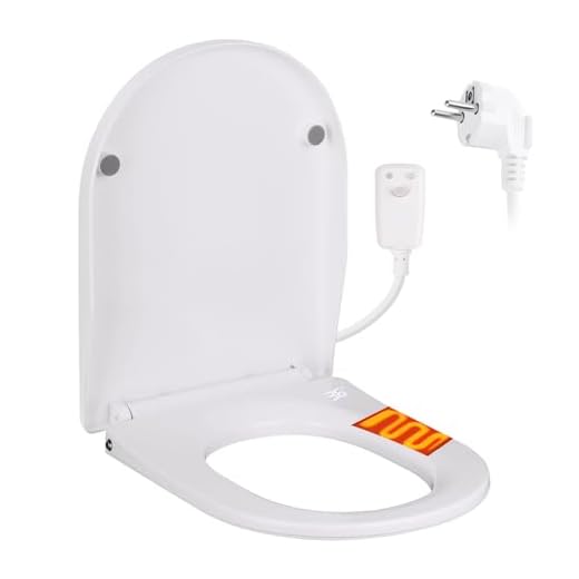 Intelligenter Smart Toilettensitz WC Bidet, Intelligenter Toilettendeckel mit Absenkautomatik, Toilette Dusche Bidet Beheizter Sitz, 3 Temperatureinstellungen, Temperaturanzeige, Nachtlicht, U-Type