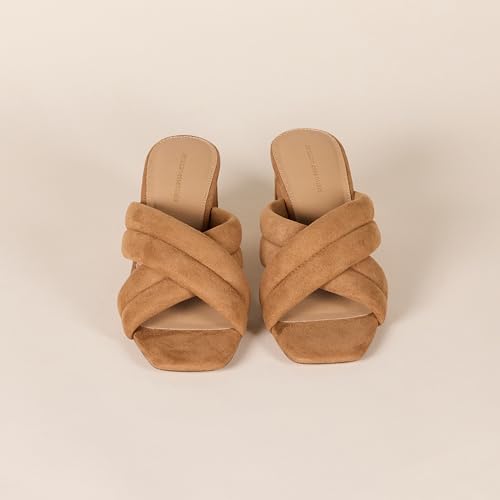 Image of Amazon Essentials Women's Crossover Block Heeled Mules Sandal with Padded Straps and Memory Foam Insole