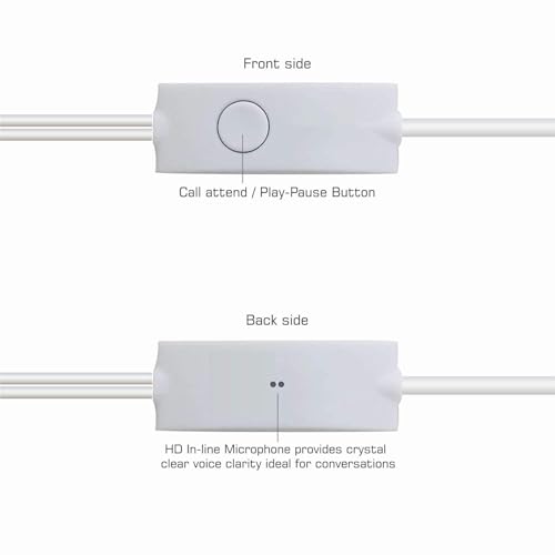 Image of Type-C Earphones for Samsung Galaxy A56 5G / A 56 Earphones Original Like Wired in-Ear Headphones Stereo Deep Bass Headset Earbud with Type-C to 3.5mm Audio Jack, Mic (TYS3, White)