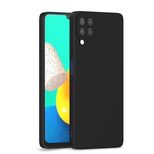 Image of Outlouders Back Cover for Samsung Galaxy M32 4G / M32 Prime / F22 4G | Camera Protection | Durable Soft Matte Silicone Bumper Case (Black)