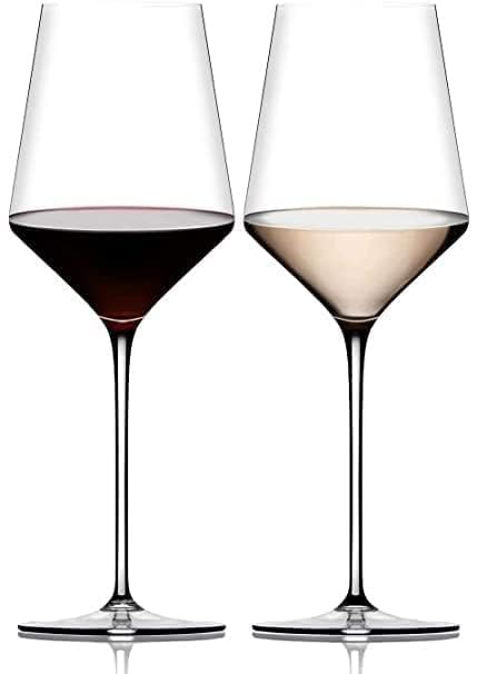 LEOMORD Crystal Wine Glasses Set of 2, 360 ML, Red & White Wine, Laser Cut Thin Rim, Long Stem, Ultra-Thin Lightweight, Wine Tasting
