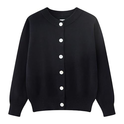 Teen Girls Cardigan Long Sleeve Crewneck Jacket Classic School Unifor𝐦 Aesthetic Trendy Kid Winter Coat