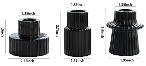 Vixdonos Set of 3 Glass Candlestick Holders