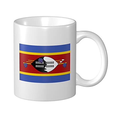 Tasses À Café Drapeau De L'Eswatini Mug Céramique Imprimé Drôle Tasses À Thé, Pour Homme, Anniversaire, Collègue De Travail, 330ml