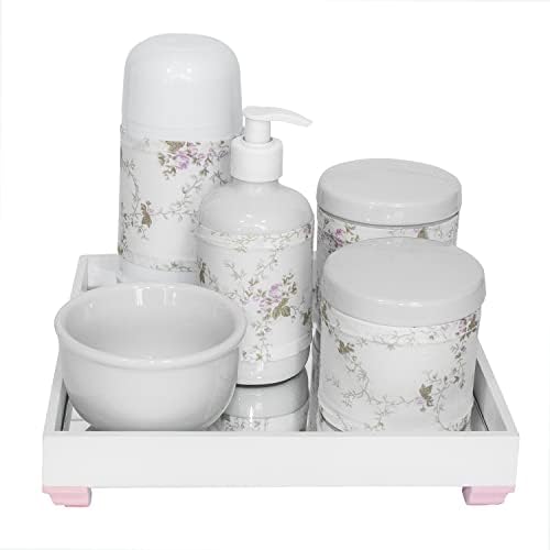 Kit Higiene Espelho Completo Porcelanas, Garrafa Pequena e Capa R...