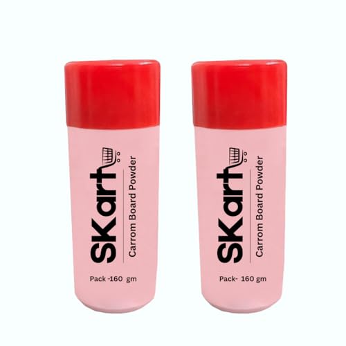 Image of Skart Carrom Board Powder 160g Each Combo Pack of 2 - Smooth & Extra Smooth Carrom Powder for Fast Play, Anti-Friction Powder for Carrom Board, Ideal for Practice, Home & Club Use, Easy Glide.