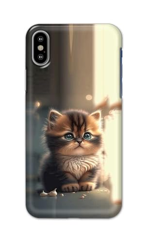 Image of PRINTFIDAA Printed Hard Back Cover Case for Apple iPhone X | iPhone 10 | iPhone Xs | iPhone 10s Back Cover (Cute Cat) -112