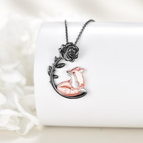 Fox Necklace 925 Sterling Silver Fox Pendant Necklace for Women Fox Jewelry Gifts4