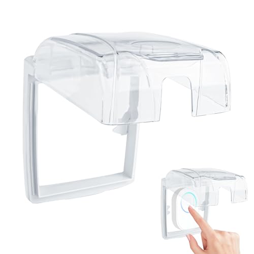 letuxaamz Protection Sonnette Exterieur Pluie, Couvercle Extérieur Transparent pour Sonnette WiFi, Plastique Étanche Caches Prises pour Bouton Sonnette Exterieur, Sonnettes sans Fil (13 x 11 x 7 cm)