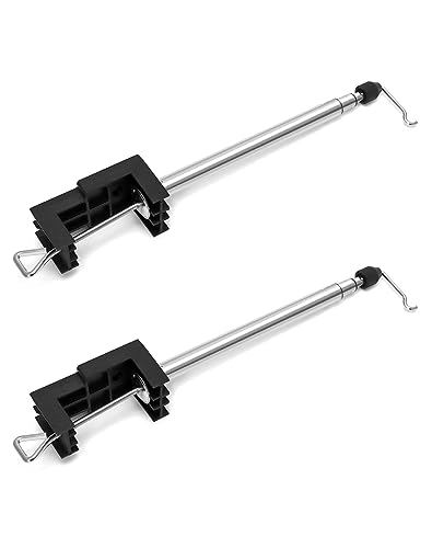 Image of QWORK 2 Pack Rotary Tool Round Grinder Telescopic Hanging Stand Holder with Table Clamp, Flex Shaft Hanger Stand Tool for Household Instustrial Outdoor