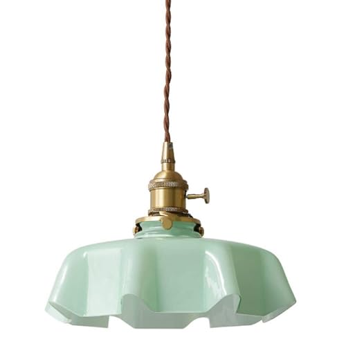 Lámpara de araña de cristal para baño americana vintage moderna verde