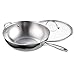 Cooks Standard Wok Pan Stainless Steel, 12-Inch Multi-Ply Clad Stir Fry Pan with Glass Lid, Induction Cookware, Silver