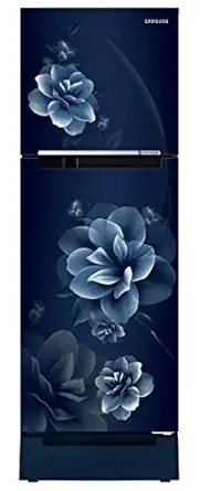 Samsung 236L 2 Star Inverter Frost-Free Double Door Refrigerator (RT28C3122CU/HL,Camellia Blue), Base Stand Drawer 2023 Model