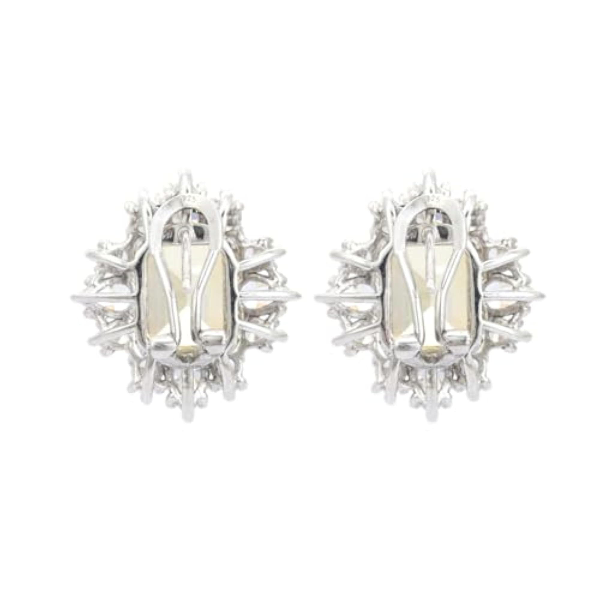 Yellow American Diamond Spike Earrings with Sparkling CZ Crystals