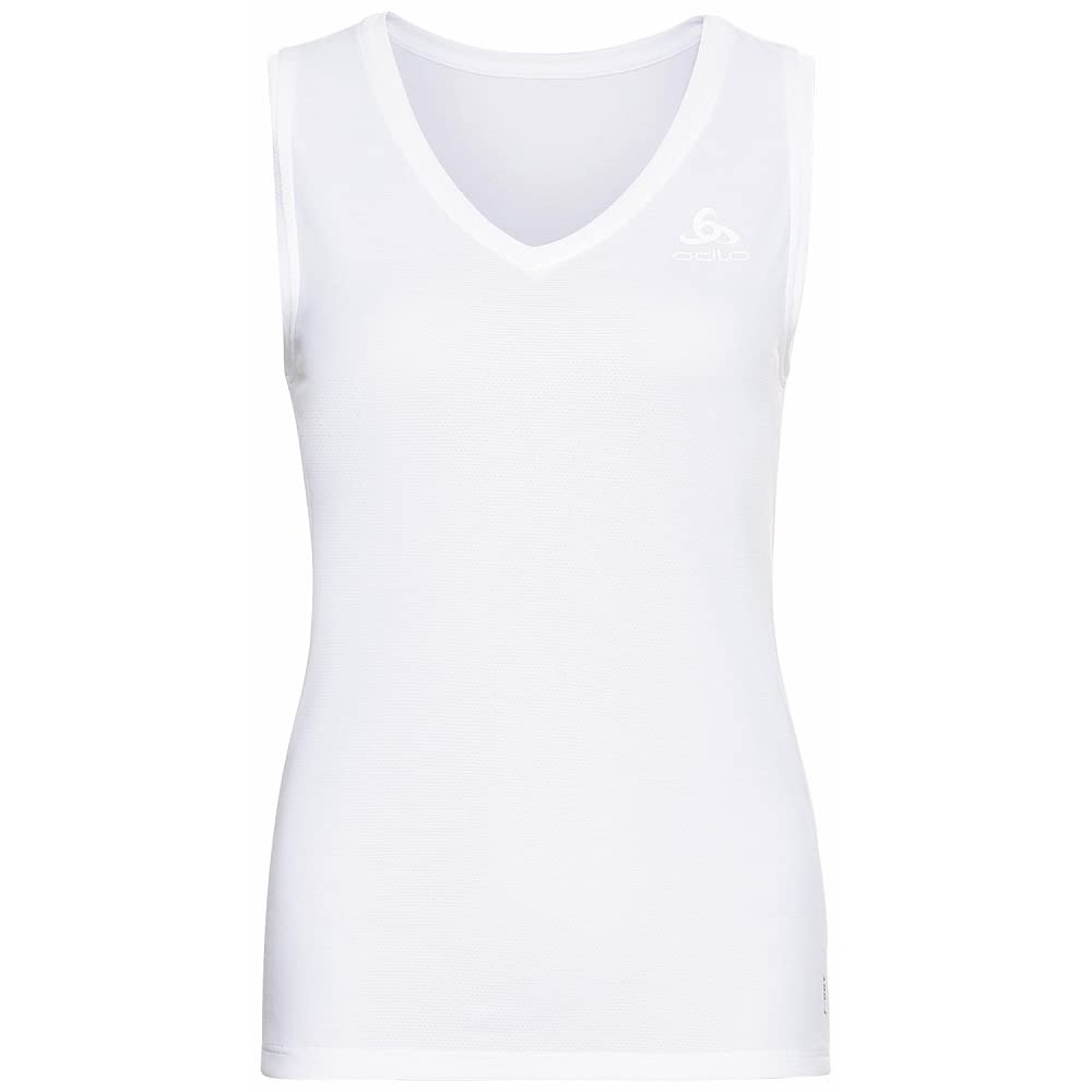 Odlo Women Functional Underwear Tank Top with V-Neck Active F-Dry Light ECO, White, XS