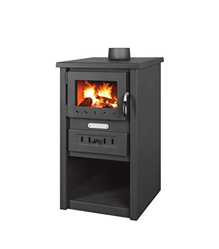 ProTermo Kaminofen Nova S Anthrazit/Schwarz - 7,5 kW Heizleistung - 43x46x74 cm Holzofen mit Schamottsteinen [Energieeffizienzklasse A] mit Sichtfenster - Bauart 2 Cover