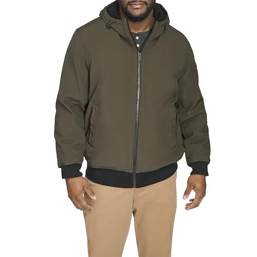 Image of DOCKERS Men's Softshell Sherpa Lined Bomber Jacket (Standard and Big & Tall)