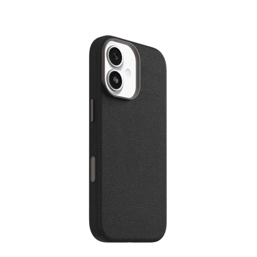 Image of OtterBox iPhone 17 Symmetry Series Cactus Leather Case - Noir Ash - Black - Slim, Premium Protective iPhone Case