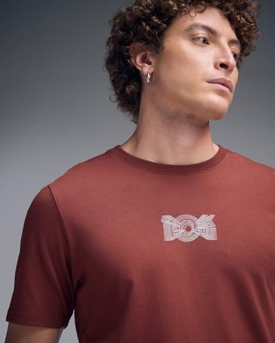 Image of Men's Cotton-Polyester Crew Neck Half Sleeve Relaxed Fit Tee | Workout-from-Home Casual Sports T-Shirt for Travel, Cafes, Walks & Lounge (XM1005)