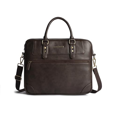 Image of Gauge Machine Messenger Bag for Men & Women - Vegan Leather Office Laptop Bag | Fits up to 16 Inch Laptop | Water-Resistant, 30L Capacity, Padded Compartment