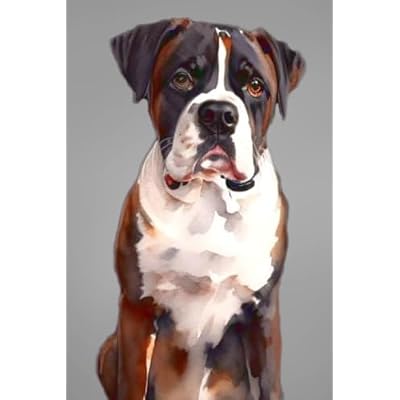 Boxer Dog Notebook Watercolor