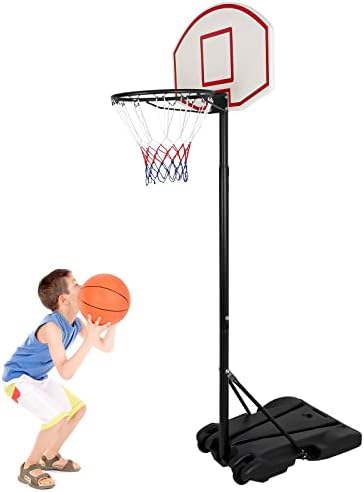 ZENY Portable Basketball Hoop Indoor Outdoor, Kids Basketball Goal with Backboard and Stand, Height Adjustable 5.4ft - 7ft, Fillable Base