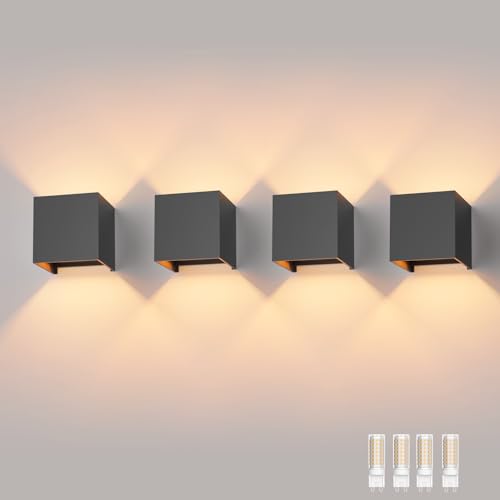 Klighten 4 Pack Wandleuchte mit Austauschbarer G9 LED Lampe Warmweiß...