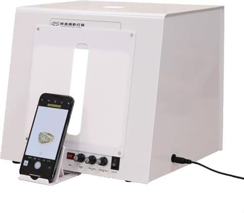 Annuod Caja de luz para Estudio fotográfico con Plataforma giratoria de 360°, Kit de Carpa de fotografía Regulable de 30 x 26 x 26 cm, softbox con 4 Luces LED y Fondos de 5 Colores