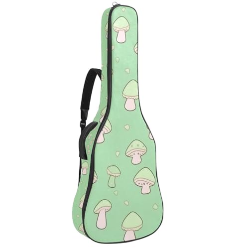 Sac pour guitare acoustique 41 pouces étanche à motif champignon vert avec poches