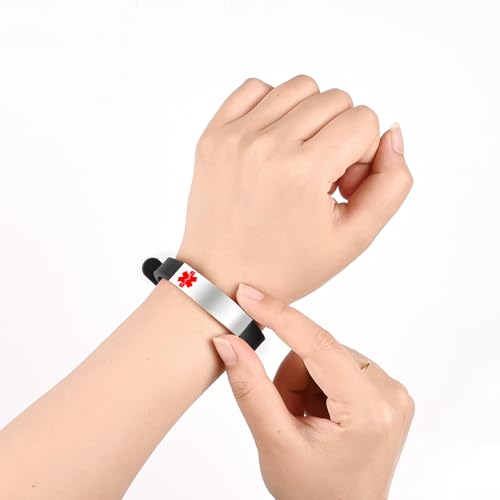Medical Alert ID Bracelet Laser Engraved PENICILLIN ALLERGY Adjustable Wristband for Men Women Emergency First Aid4