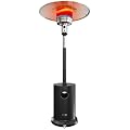 EAST OAK 50,000 BTU Patio Heater for Outdoor Use with Double-Layer Stainless Steel Burner, Round Table Design and Wheels, Triple Protection System, Outdoor Heater for Home and Residential, Black
