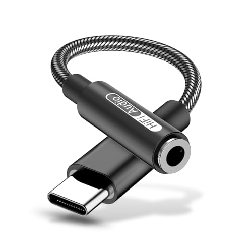 USB C - 3.5mm �n�C���]�I�[�f�B�I�A�_�v�^�[ ����DAC Type C to Aux �w�b�h�z���W���b�N �X�^�W�I�i���T�E���h �ʘb�Ή� iPhone 15 16 17 Samsung Galaxy S25 S24 S23 MacBook iP