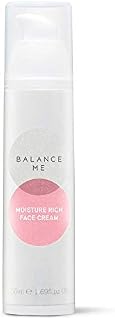 Balance Me Moisture Rich Face Cream 100% Natural Vegan Deeply Hydrating Moisturiser - Antioxidant Rich Rosehip & Arctic Cloudberry For All Skin Types Made In Uk 50Ml