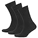 Produktbild Nur Der 3er Pack Ohne Gummi Socken mit Komfortbund ohne Einschneiden aus weicher Baumwolle Herren, schwarz, 47-50