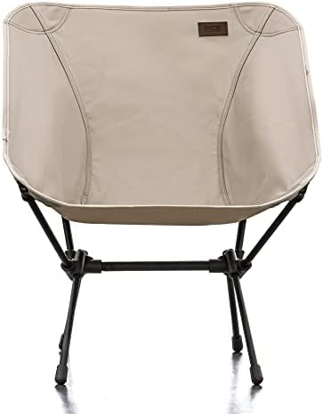 ROTICAMP Comfort Portable Chair Outdoor Camping Chair Compact Backpacking Folding Chairs with Packable Lightweight Heavy Duty for Hiking, Fishing, Beach, Picnic.(TAN)